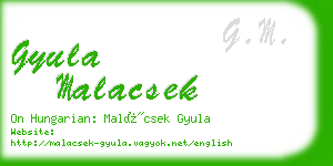 gyula malacsek business card